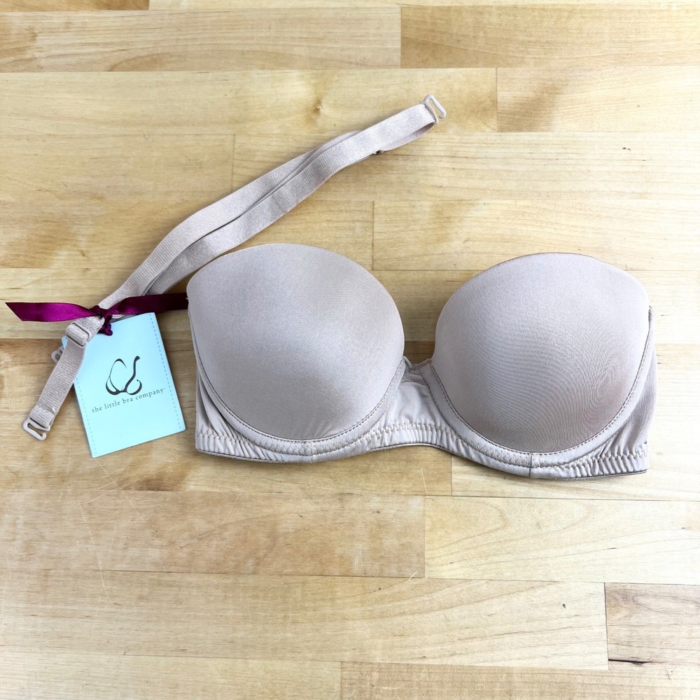 The Little Bra Company Sascha Size 28B Nude Strapless Push Up Padded w/ Straps